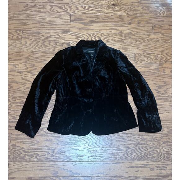 Lane Bryant Women's Black Crushed Velvet 3 Button Blazer w/ Pockets, Szie 14 - Picture 1 of 6